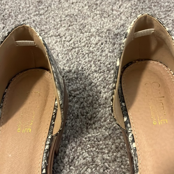 Catherine Malandrino Alaney Snakeskin D’Orsay Flats Size 8 - Picture 7 of 7